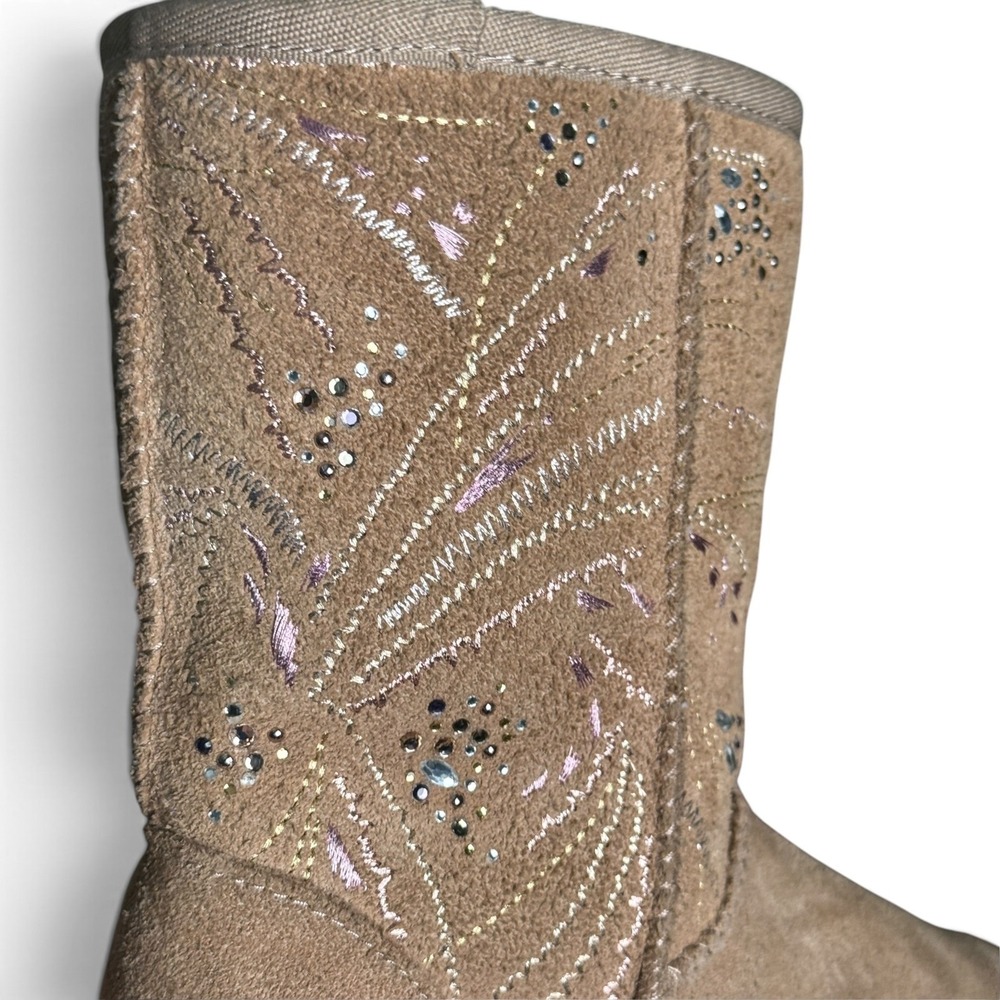 UGG Classic Short Gold Burst Beachwood Crystal Boots Women / Youth 5 McBling Y2K